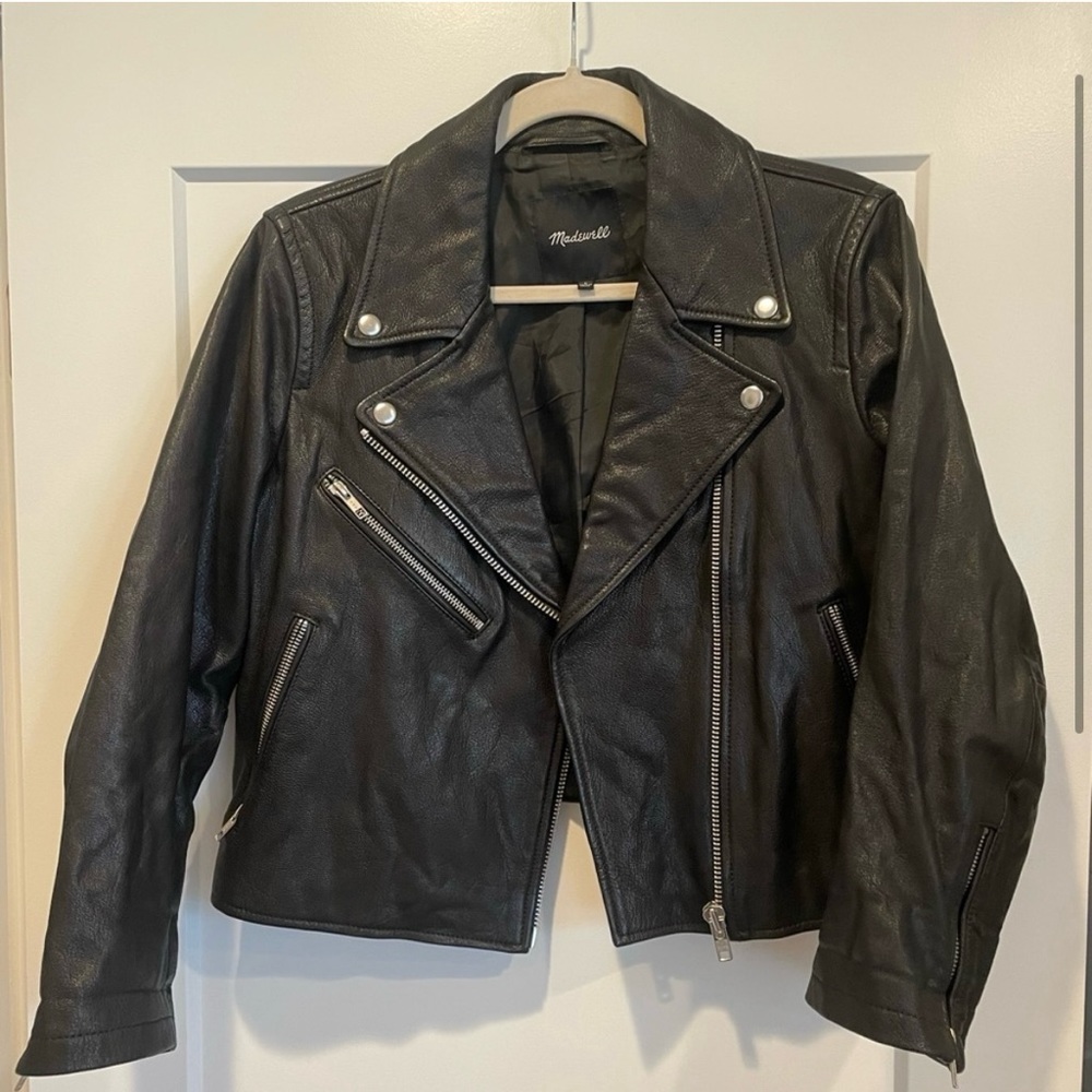 Madewell Washed Black Leather Jacket